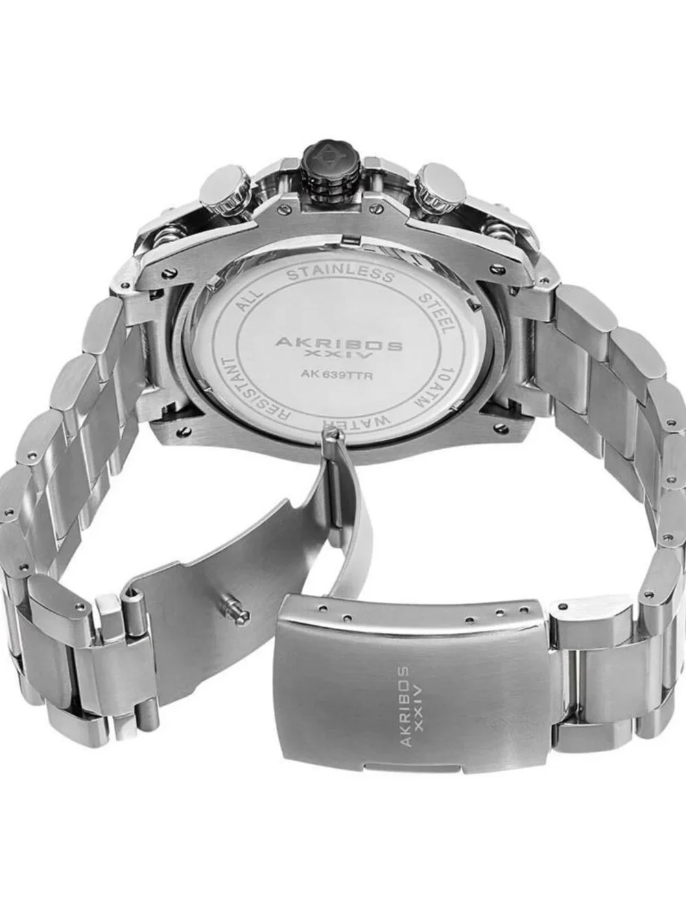 NWT Akribos XXIV Chronograph Black Dial Men's Watch
